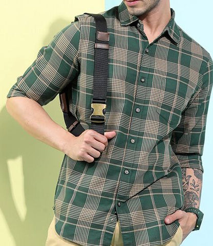 Tartan Checked Slim Fit Casual Shirt